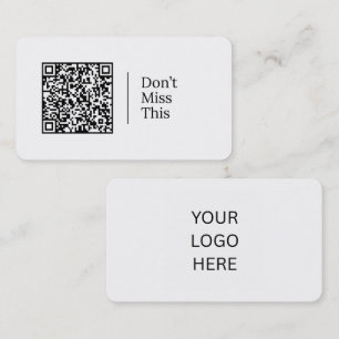 Mis dit niet   Aanpasbare QR-code en logo  Visitekaartje