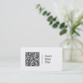 Mis dit niet | Aanpasbare QR-code en logo Visitekaartje (Staand voorkant)