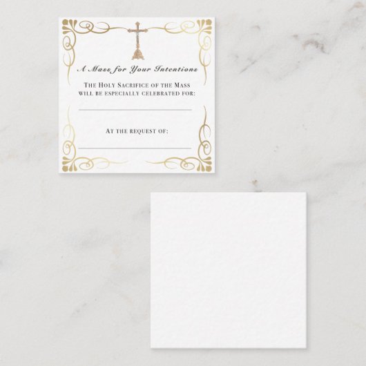 Mis Intentie Kaart - Katholieke Gebedscadeau Vierkante Visitekaartje (Voorkant / Achterkant)