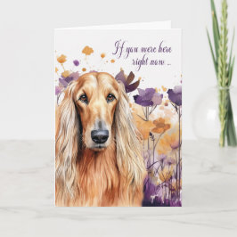 Mis je Afghan Hound Dog Wildflower Meadow Kaart