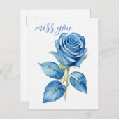 Mis je blauwe Rozen Briefkaart (Voorkant / Achterkant)