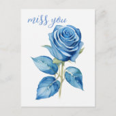 Mis je blauwe Rozen Briefkaart (Voorkant)