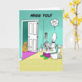 Mis je met wc-roll grappige kaart (Gele Bloem)