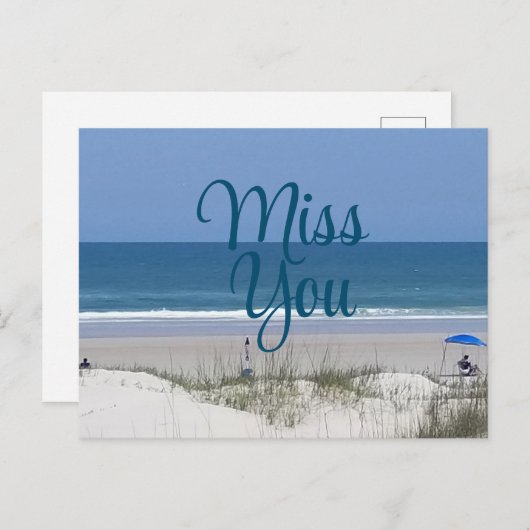 Mis je strand briefkaart (Voorkant / Achterkant)