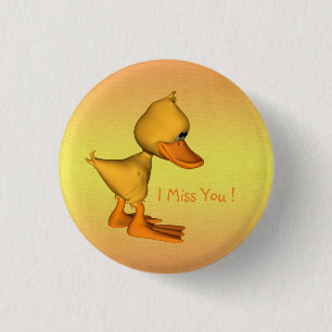 Mis je Triest gele eendje uit een cartoon Ronde Button 3,2 Cm