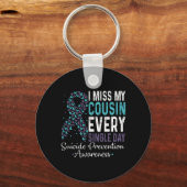 Mis mijn neef elke dag zelfmoordpreventie sleutelhanger (Voorkant)