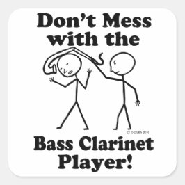 Mis niet met de Bass Clarinet Player Vierkante Sticker