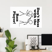 Mis niet met de Bass Player Poster (Thuiskantoor)