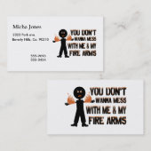 Mis niet met mijn vuurwapens visitekaartje (Voorkant / Achterkant)