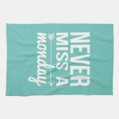 Mis nooit een maandag | Blauwgroen Aqua Fitness Qu Theedoek (Horizontaal)