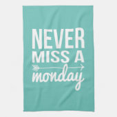Mis nooit een maandag | Blauwgroen Aqua Fitness Qu Theedoek (Verticaal)