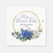 Mis Quince Anos Blauw Roos en Eucalyptus Party Servet (Voorkant)