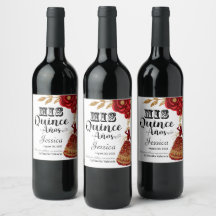 Mis Quince Anos Burgundy Floral Western Wijnlabel