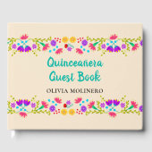 Mis Quince Anos Champagne Bloemen Quinceanera Gastenboek (Voorkant)
