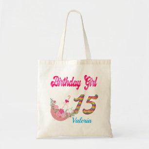 Mis Quince Años Colorful Birthday Girl Custom  Tote Bag