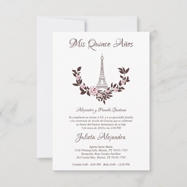 Mis Quince años Diseño Floral París (Voorkant)