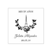 Mis Quince años Diseño Floral París Rubberstempel (Afrduk)