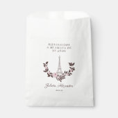 Mis Quince años Diseño Floral Torre Eiffel Bedankzakje (Voorkant)