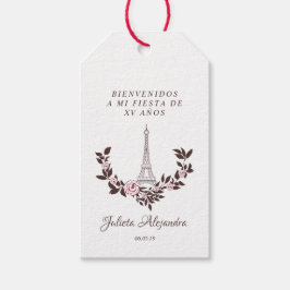 Mis Quince años Diseño Floral Torre Eiffel Cadeaulabel