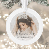 Mis Quince Años Elegant Modern Quinceañera 2 Photo Ornament
