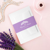 Mis Quince Anos Elegant Tiara Lavendel Paarse Uitnodigingen Wikkel