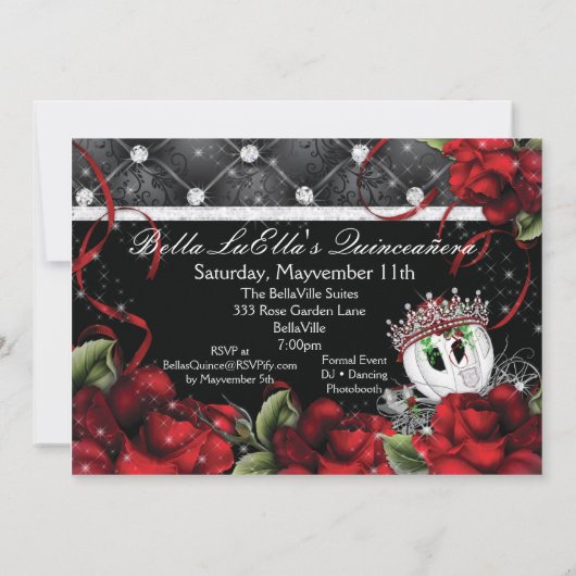 Mis Quince Anos en Sweet 16s Kaart (Achterkant)