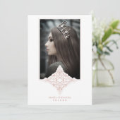 Mis Quince Años Español Foto Efecto Dusty Roos Kaart (Staand voorkant)