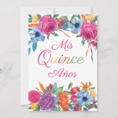 Mis Quince Anos Fiesta Bloemen Wit Quinceanera Kaart (Voorkant)