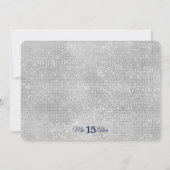 Mis Quince Años Invitación de Quinceañera Azul Kaart (Achterkant)