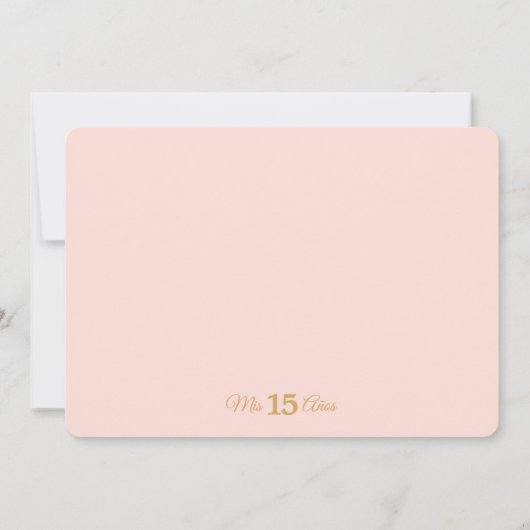 Mis Quince Años Invitación de Quinceañera Rosada Kaart (Achterkant)