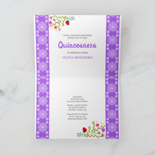 Mis Quince Anos Lichtblauw Quinceanera Mexicaans (Binnen)