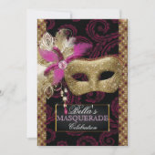 Mis Quince Anos Masquerade Party Kaart (Voorkant)