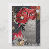 Mis Quince Anos Masquerade Party Uitnodiging (Achterkant)