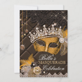 Mis Quince Anos Masquerade Party Uitnodiging