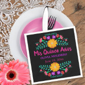 Mis Quince Anos Mexicaanse Fiesta Quincenera Zwart Servet