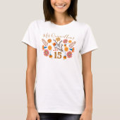 Mis Quince Anos Mexican Floral Westerne Birthday T-shirt (Voorkant)