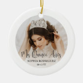 Mis Quince Años Modern Script Quinceañera 2 Photo Keramisch Ornament (Voorkant)