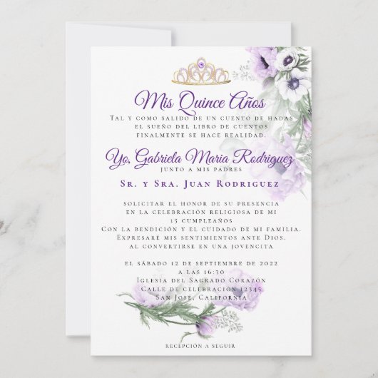 Mis Quince Años Modernos Kaart (Voorkant)