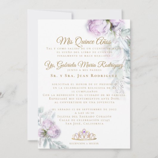 Mis Quince Años Modernos Uitnodiging (Voorkant)