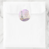 Mis Quince Años Paris Eiffel Tower French Lavender Ronde Sticker (Tas)