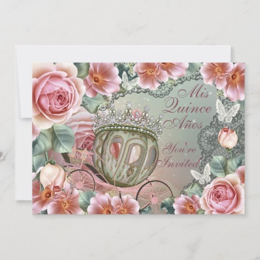 Mis Quince Anos, Princess Verjaardagsuitnodiging Kaart (Voorkant)