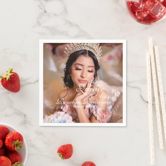 Mis Quince Anos Quinceanera foto 15e verjaardag Servet (Insitu)