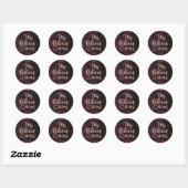 Mis Quince Años Round Stickers | Elegant Burgundy  (Vel)