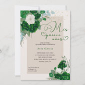 Mis Quince Anos Smaragd Groen Bloemen Quinceanera Kaart (Voorkant)