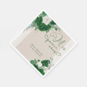 Mis Quince Anos Smaragd Groen Bloemen Quinceanera Servet (Hoek)