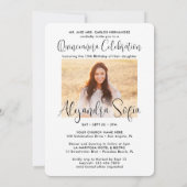 Mis Quince Años Trendy Quinceañera Script 2 Foto Kaart (Achterkant)