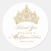 Mis Quince Anos Wit Goud Tiara Elegante Sticker (Voorkant)