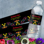 Mis Quince Anos Zwart Mexicaans Fiesta Party Waterfles Etiket