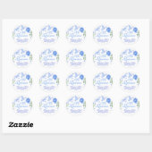 Mis Quince Baby Blauw Bloemen Quinceañera Classic Ronde Sticker (Vel)