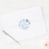 Mis Quince Baby Blauw Bloemen Quinceañera Classic Ronde Sticker (Envelop)